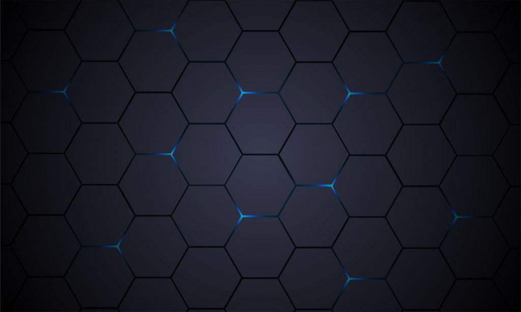 Hexagones gris foncé