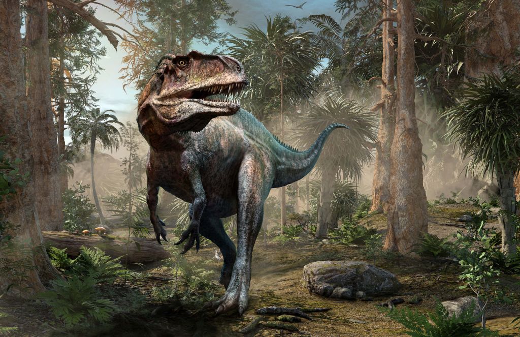 Acrocanthosaurus dans la forêt