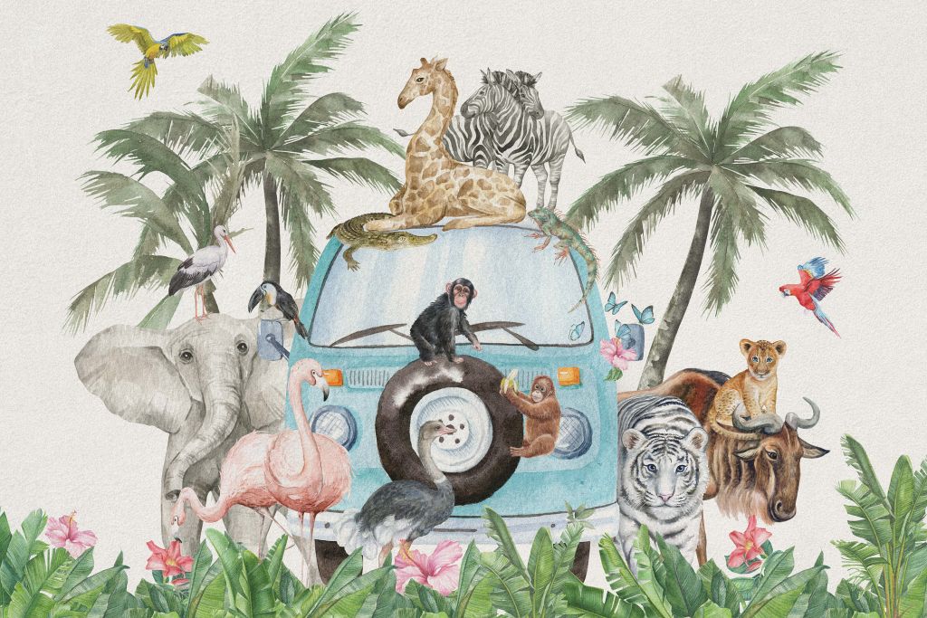 Animaux tropicaux joyeux