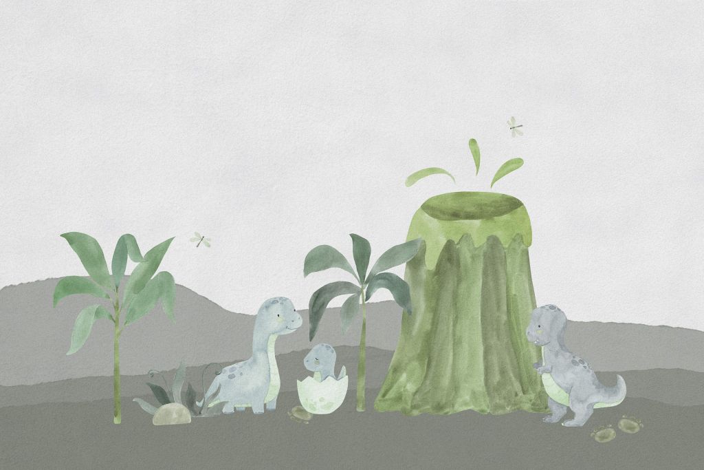 Les dinosaures dans la jungle verte