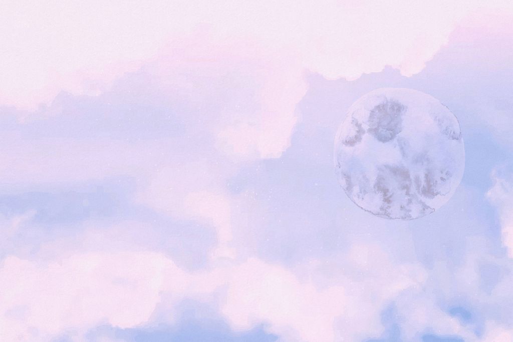 Lune et nuages en rose
