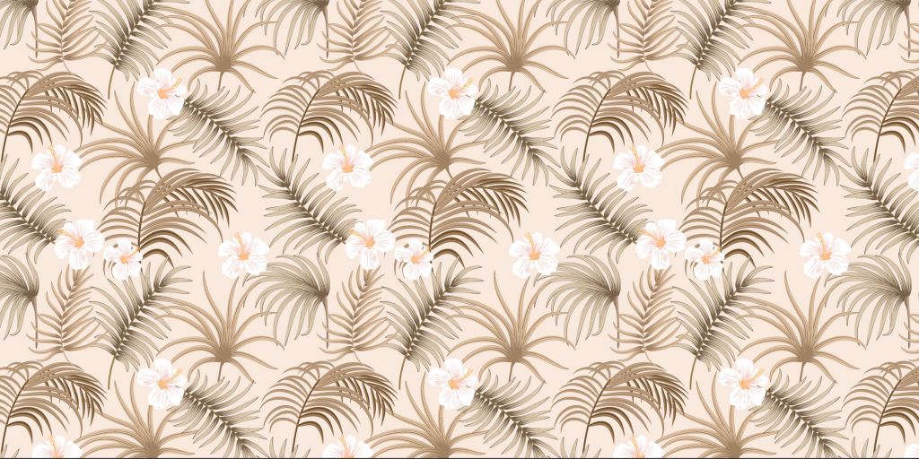 Feuilles et fleurs de palmier
