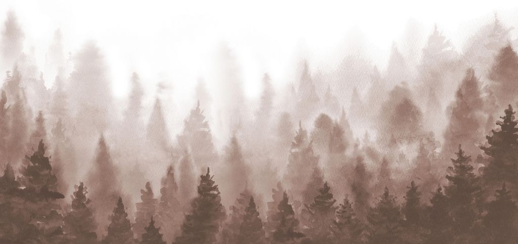 Forêt réalisée à l'aquarelle