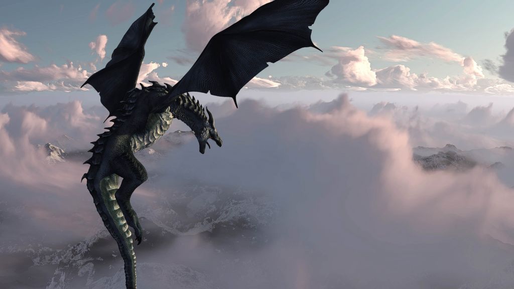Dragon au-dessus des nuages