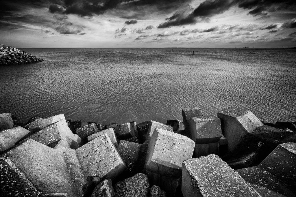 Des blocs de béton pour le port de Cadzand-Bad 