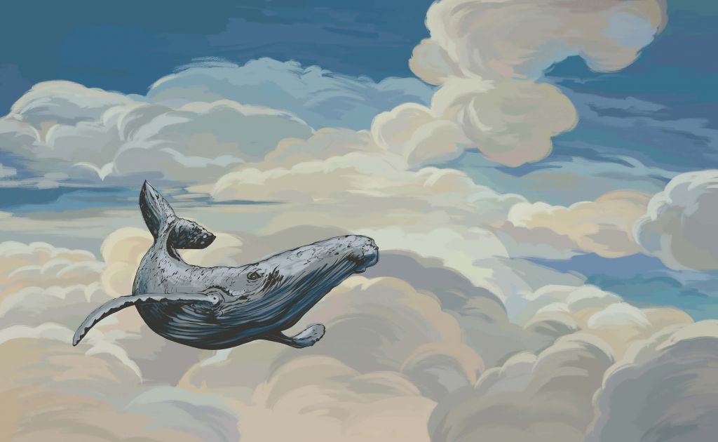 Baleine à travers les nuages