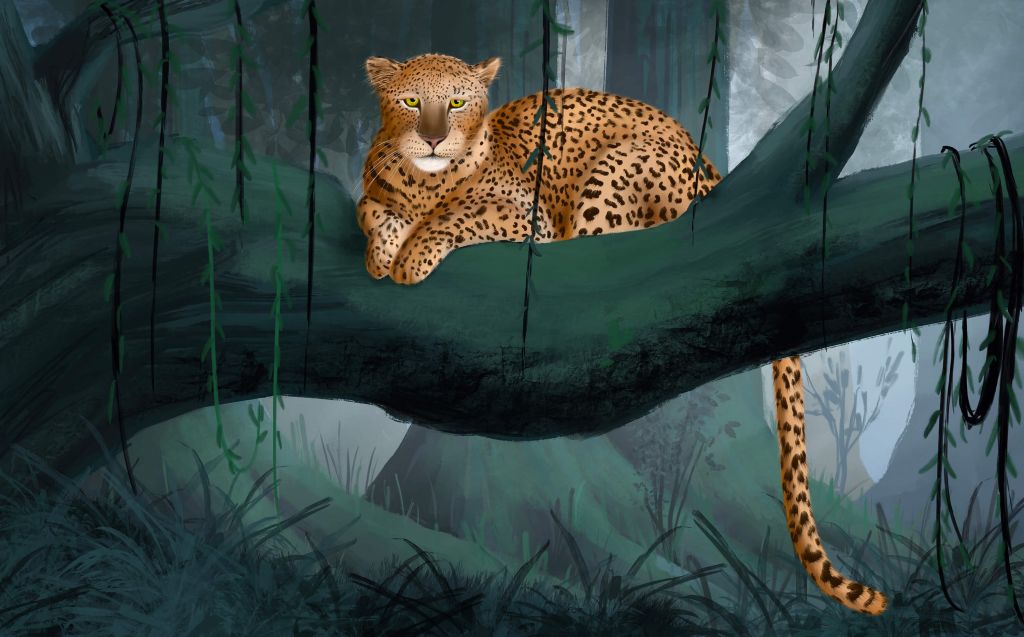 Guépard sur une branche