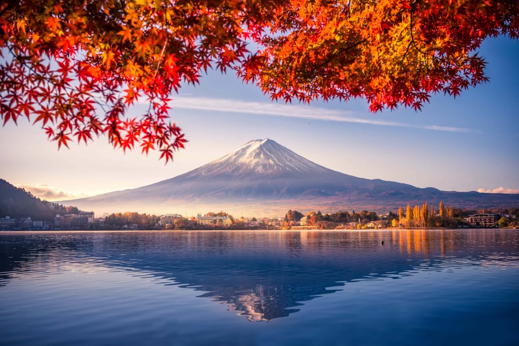 De Fuji berg in de herfst