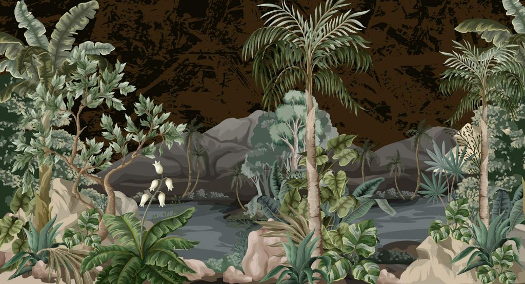 Paysage de jungle avec rivière