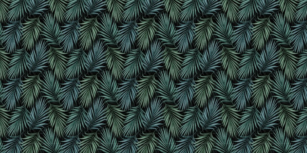 Feuilles bleu canard à motifs tropicaux
