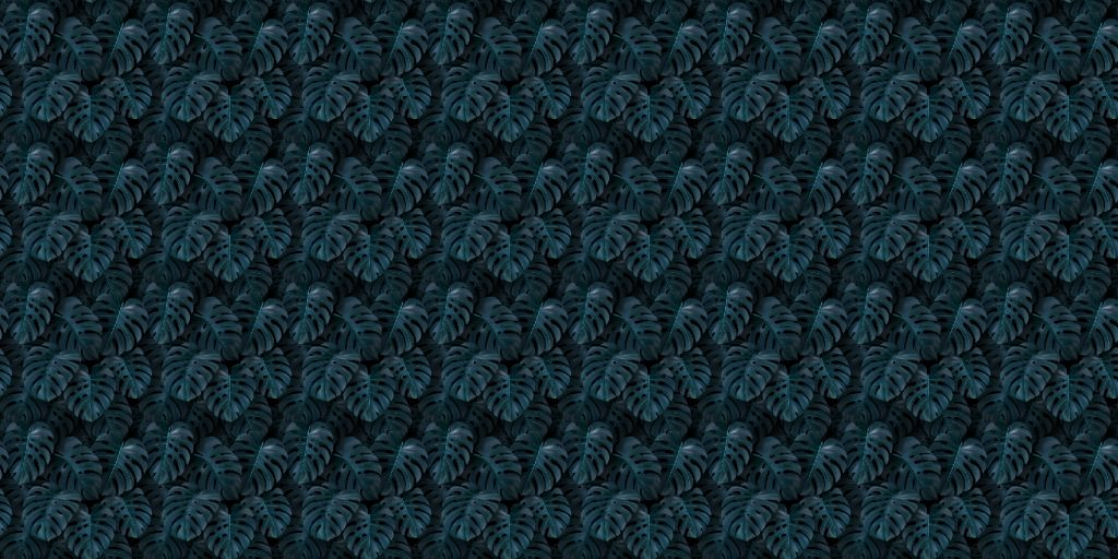 Feuilles de monstera tropicales bleu canard