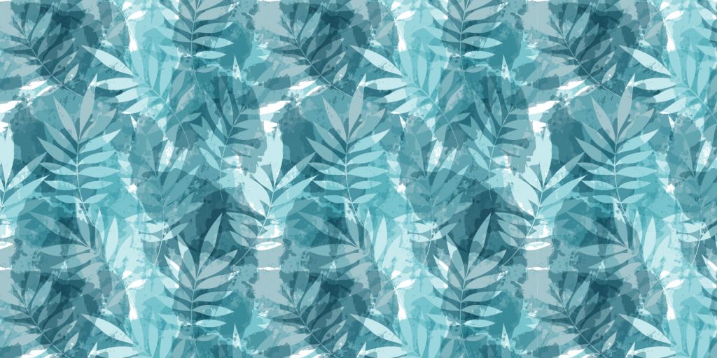 Feuilles en aquarelle bleu canard