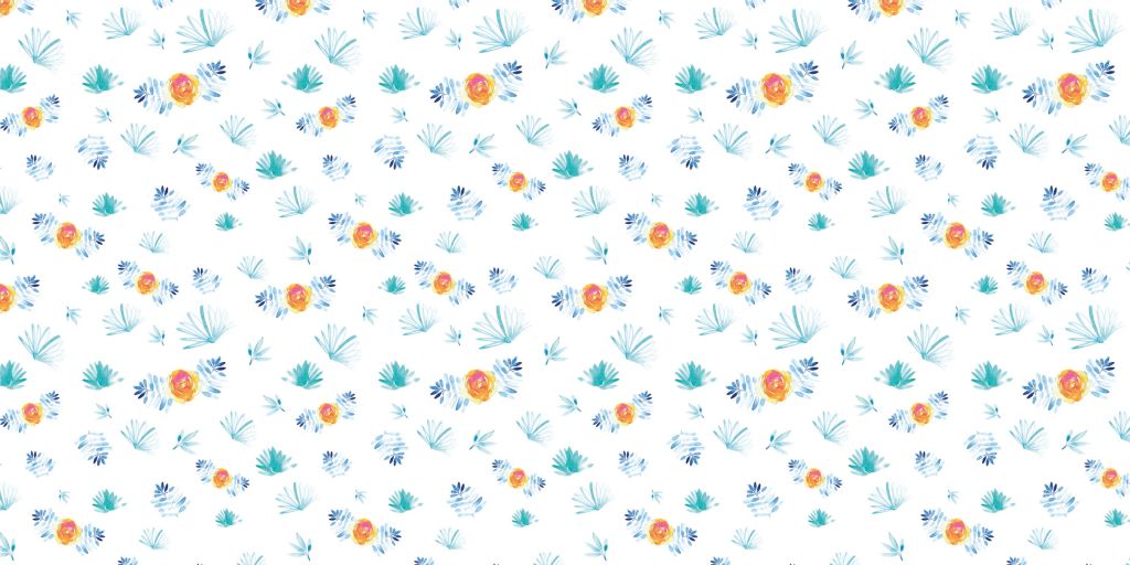 Cute watercolor roses and foliage airy