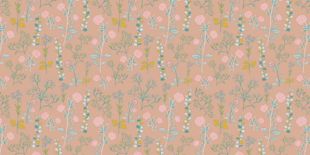 Meadow flowers in light brown and pink tones