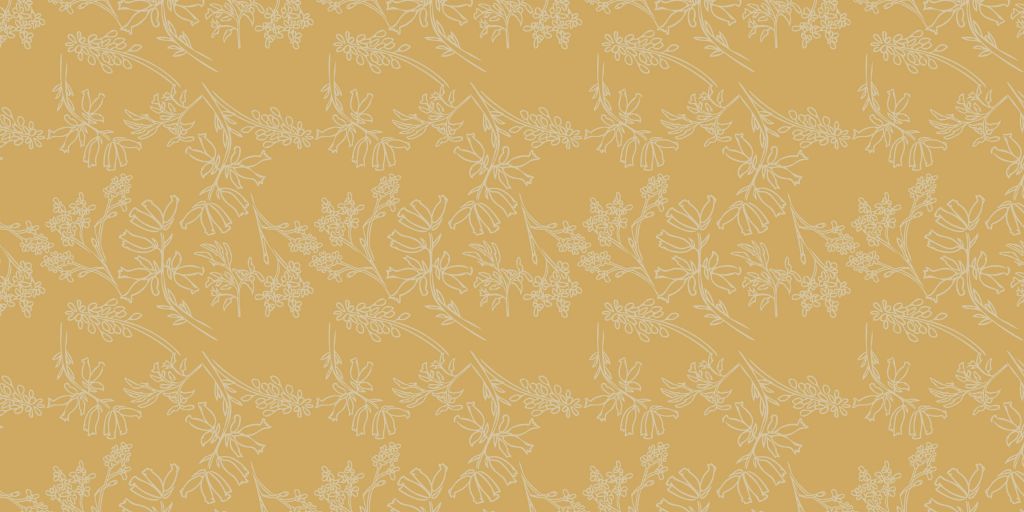 Golden monochrome flowers and foliage