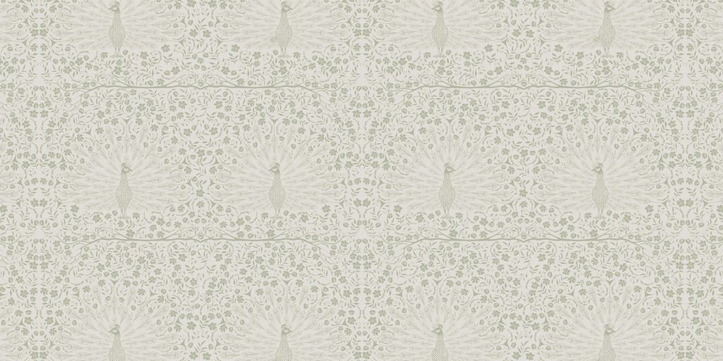 Classic Elegant Peacock Splendour Pattern - vert