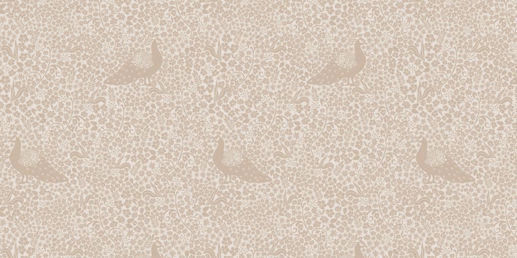 Motif de damas de paon royal - taupe