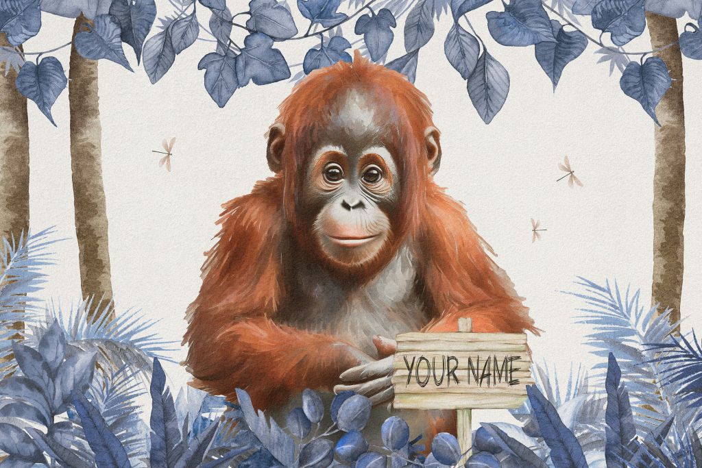 Jeune orang-outan dans la jungle bleue