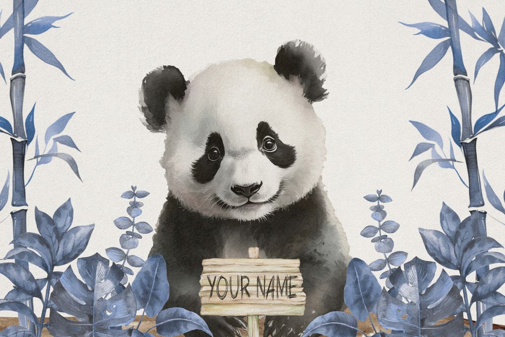 Bébé panda dans la jungle bleue