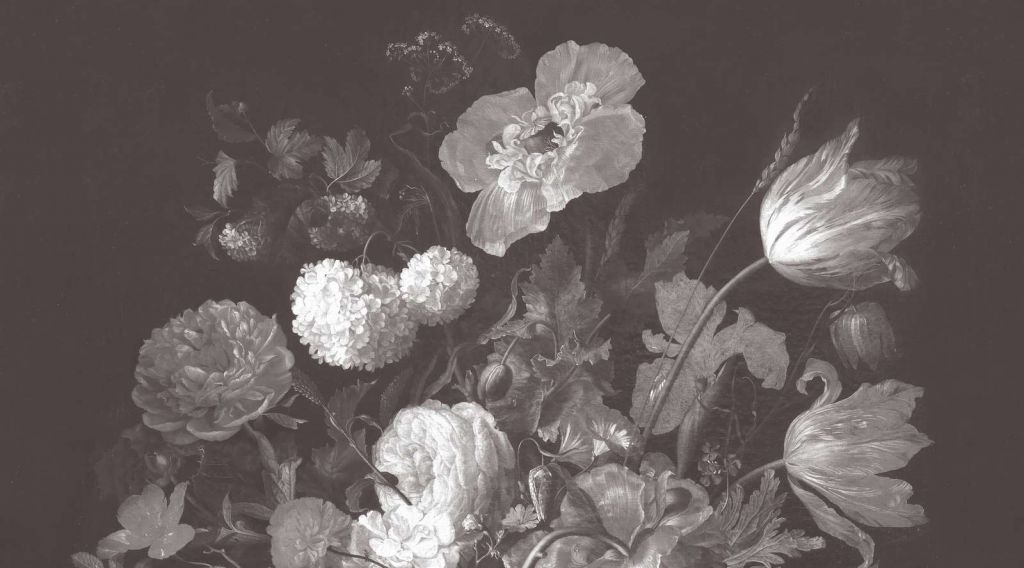 Nature morte aux fleurs baroques - sépia foncé