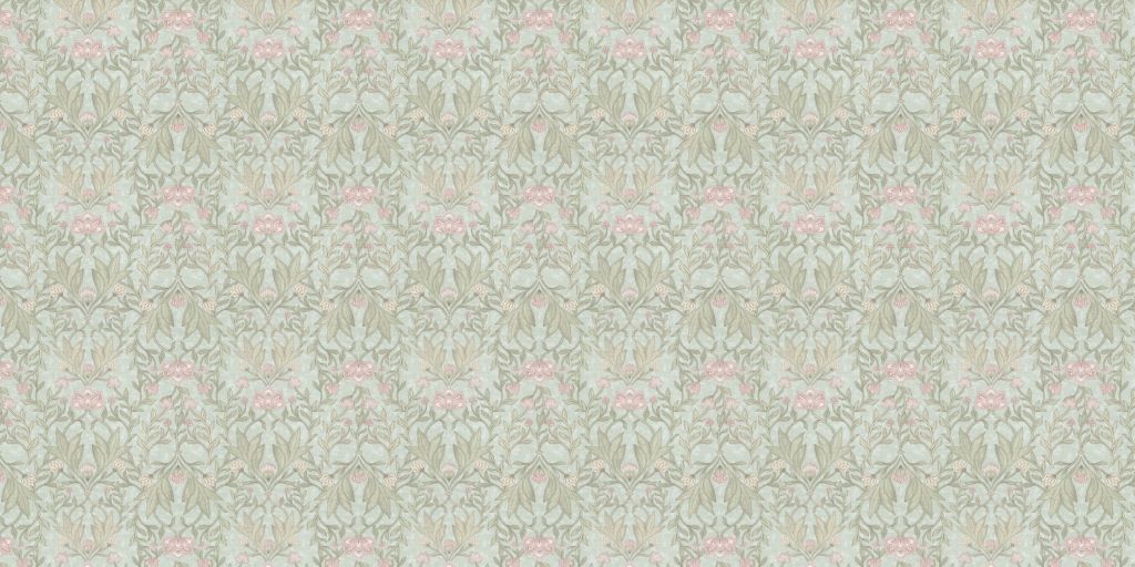 Damas floral Morris - vert menthe