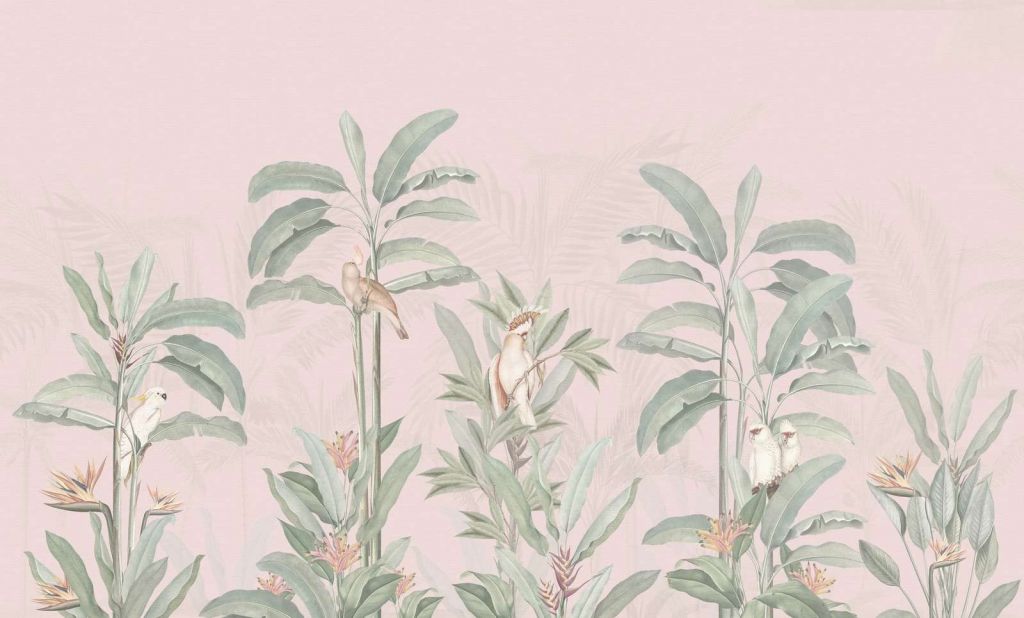 Paysage de la jungle vintage - rose blush