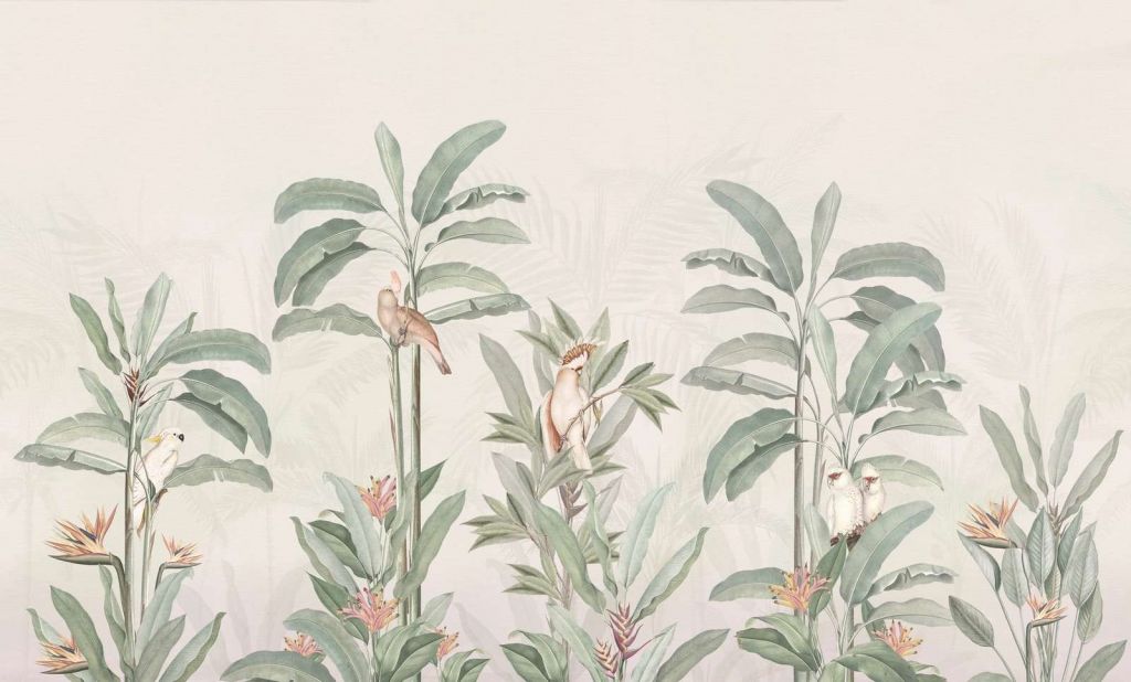 Paysage de la jungle vintage - pastel