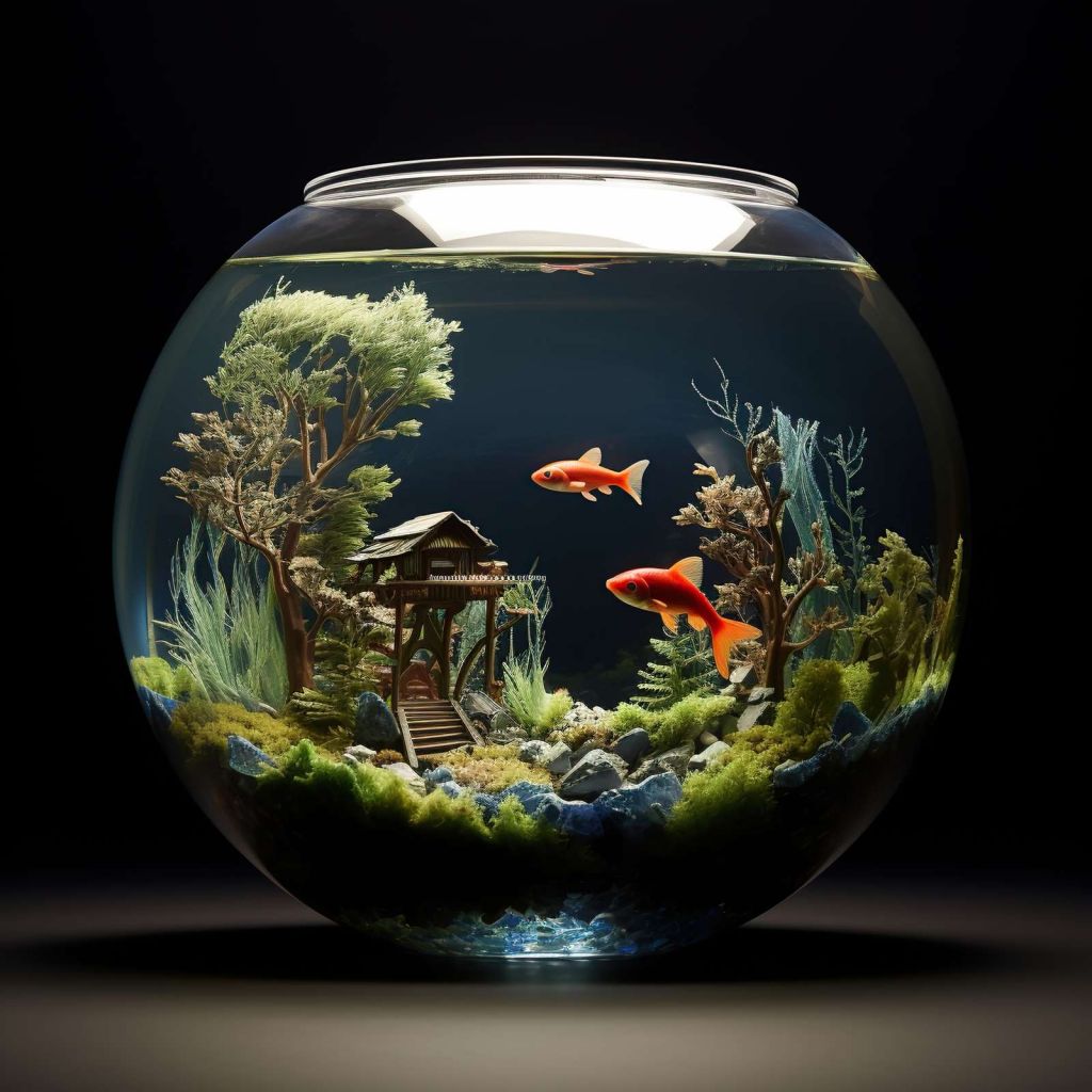 Monde Miniature dans un Bocal à Poissons