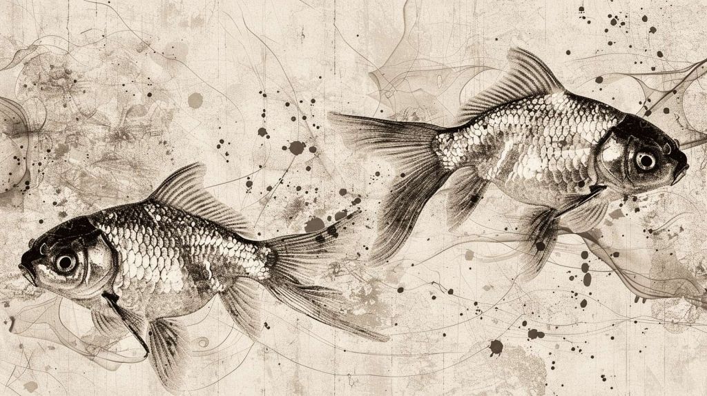 Duo de Poissons et Éclaboussures d'Encre