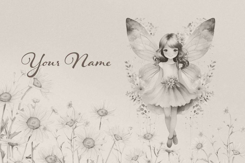 Elfe dans un champ de marguerites douces