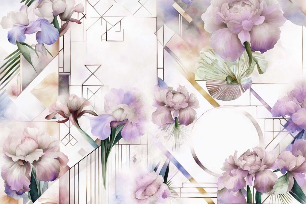 Géométrie aquarelle rose