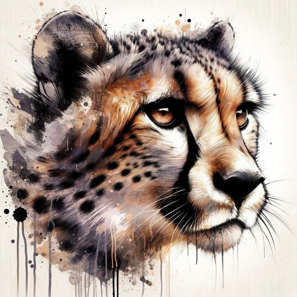 Guépard à l'aquarelle
