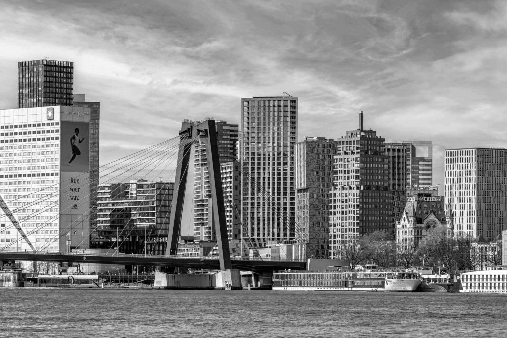 Skyline Noir-Blanc avec Willemsbrug