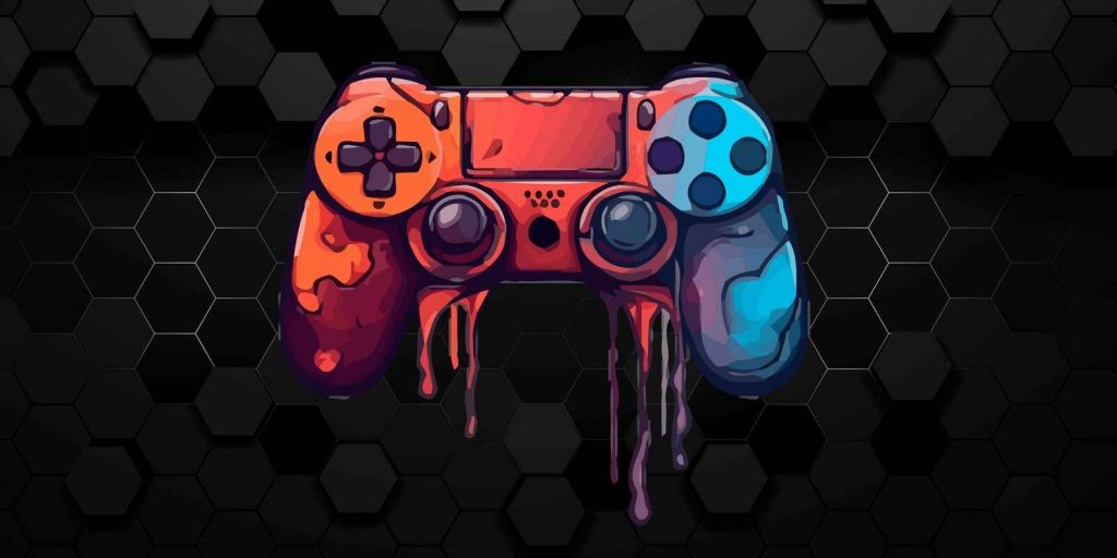 Manette de jeu dégoulinante