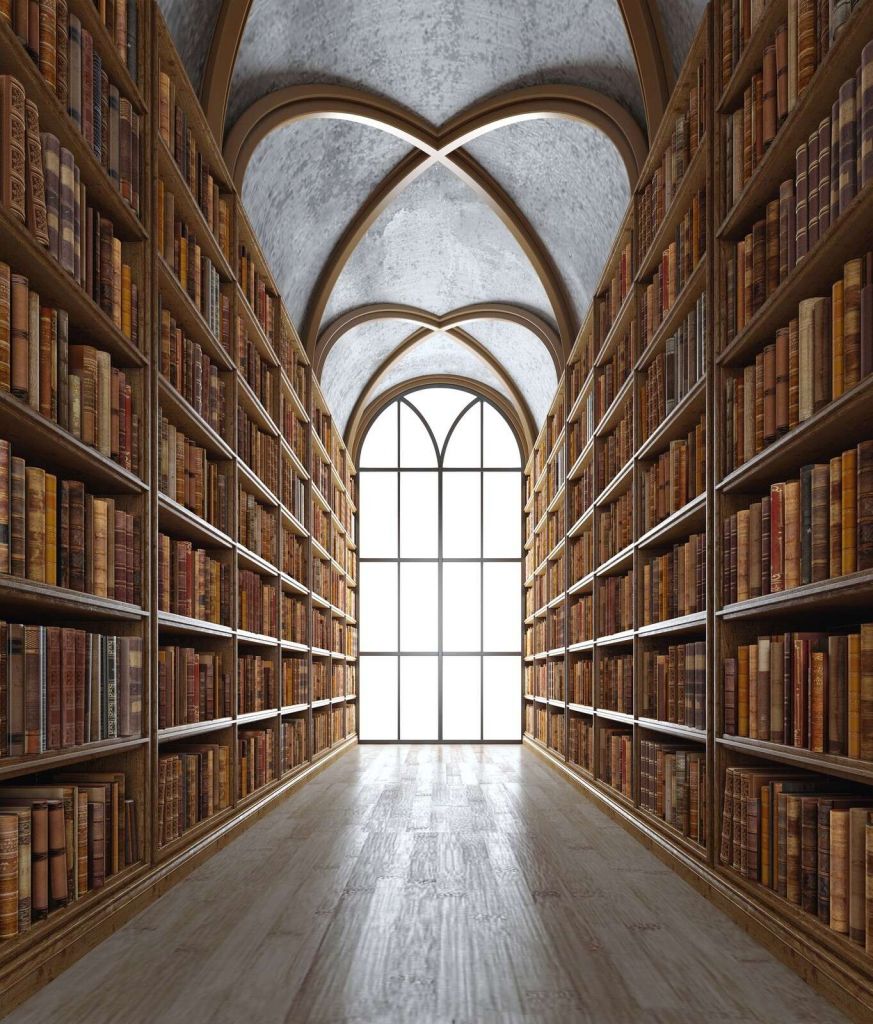 Salle de bibliothèque médiévale