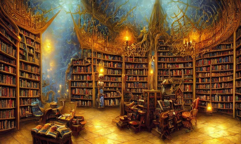 Bibliothèque de fantaisie éclairée