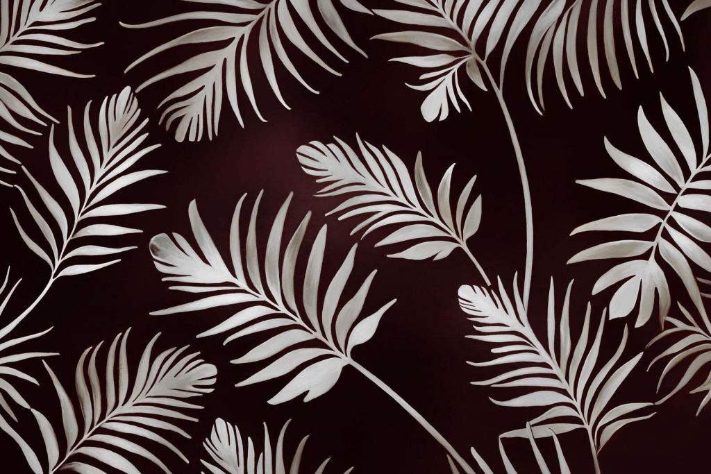 Feuilles dorées sur un bleu profond et sombre