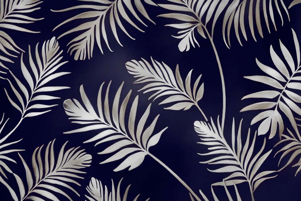 Feuilles dorées sur marron foncé