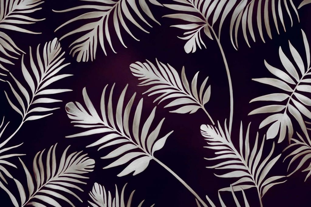 Feuilles dorées sur bleu acier foncé