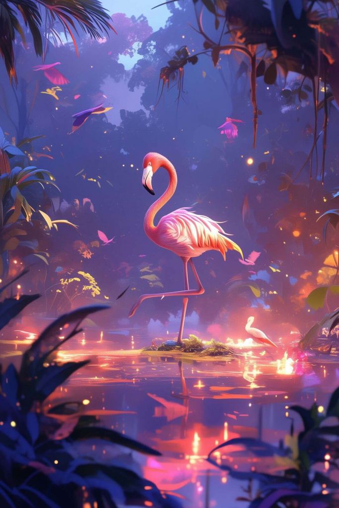 Flamant Rose Mystique Étang