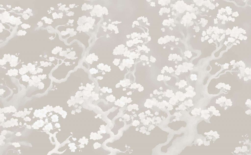 Forêt en fleurs merveilleuse - taupe