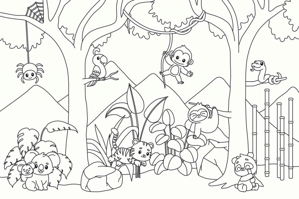 Jeux d'animaux espiègles dans la jungle