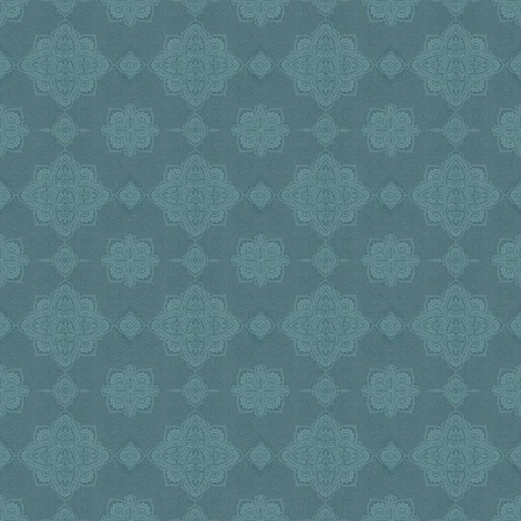 motif oriental à médaillons bleu pétrole