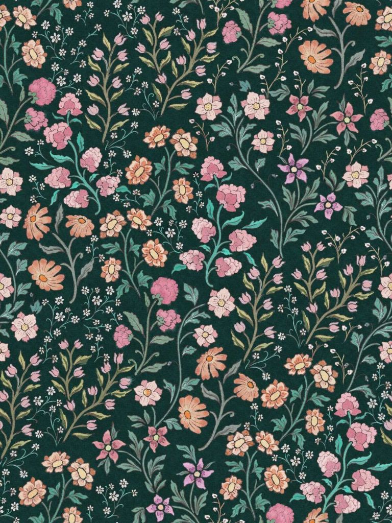 Prairie fleurie romantique sur bleu nuit