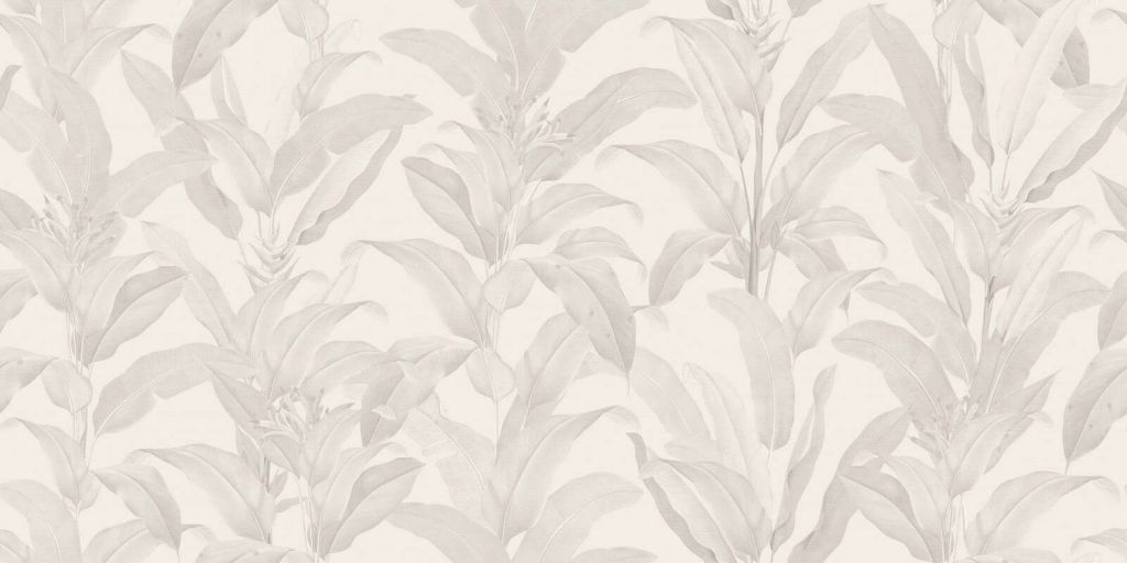 Feuilles tropicales en beige lin