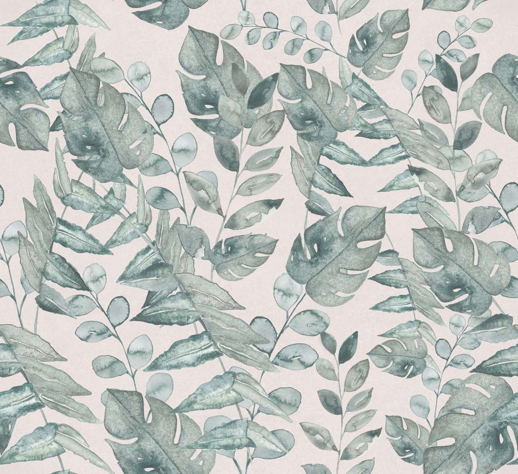 Monstera à l'aquarelle en vert sauge