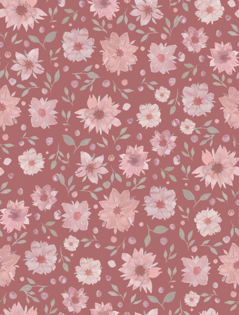 Fleurs douces à l'aquarelle sur fond rose poudré