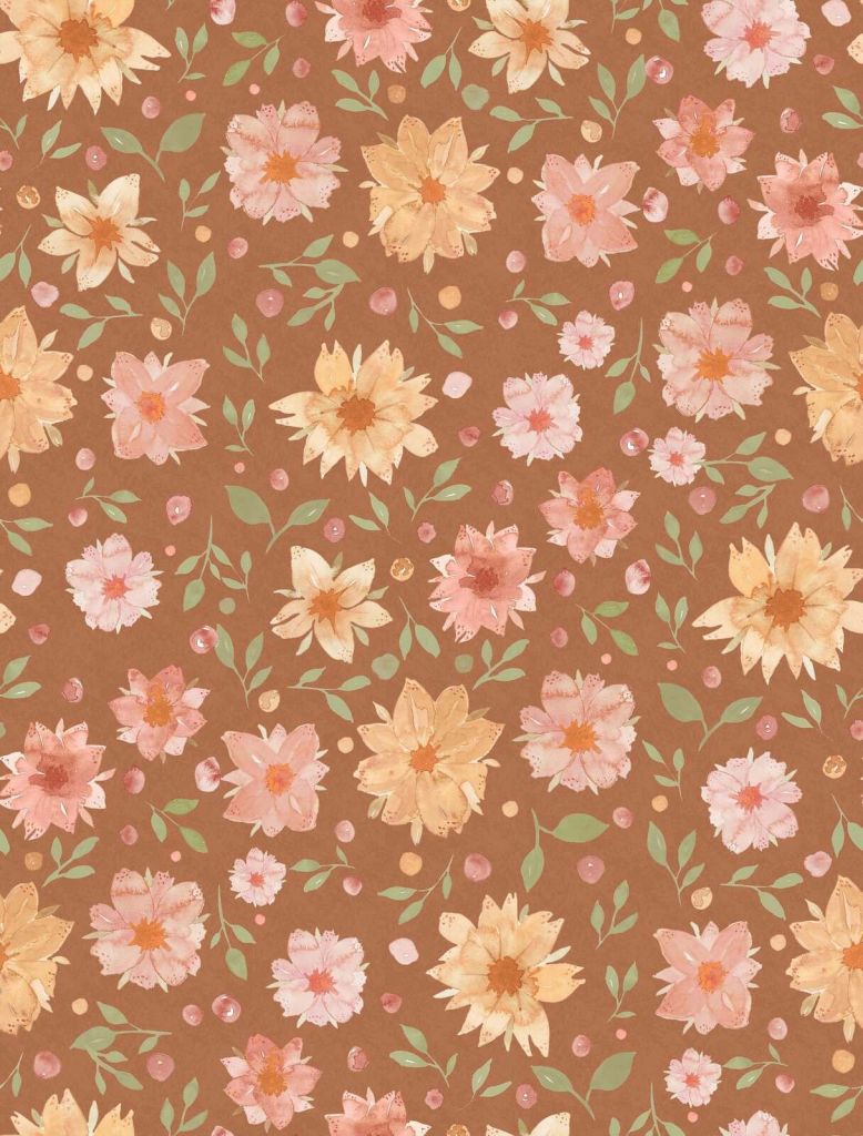 Fleurs aquarelles en terracotta chaude