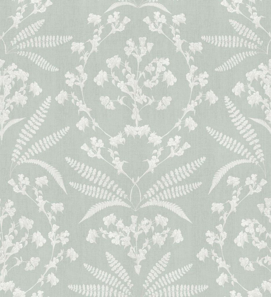 Branches de fleurs blanches en vert sauge