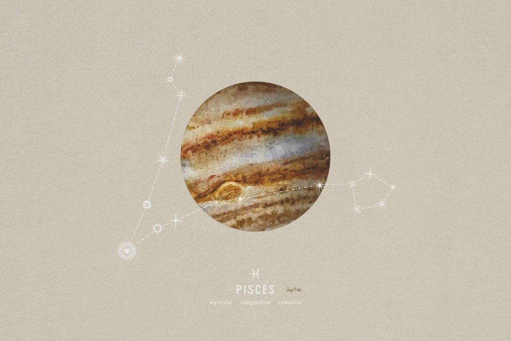 Poissons Planète Avec Ligne D'Étoiles